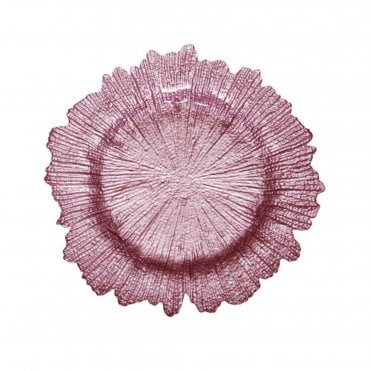 Glass Charger Plate Reef Pink GP-0126