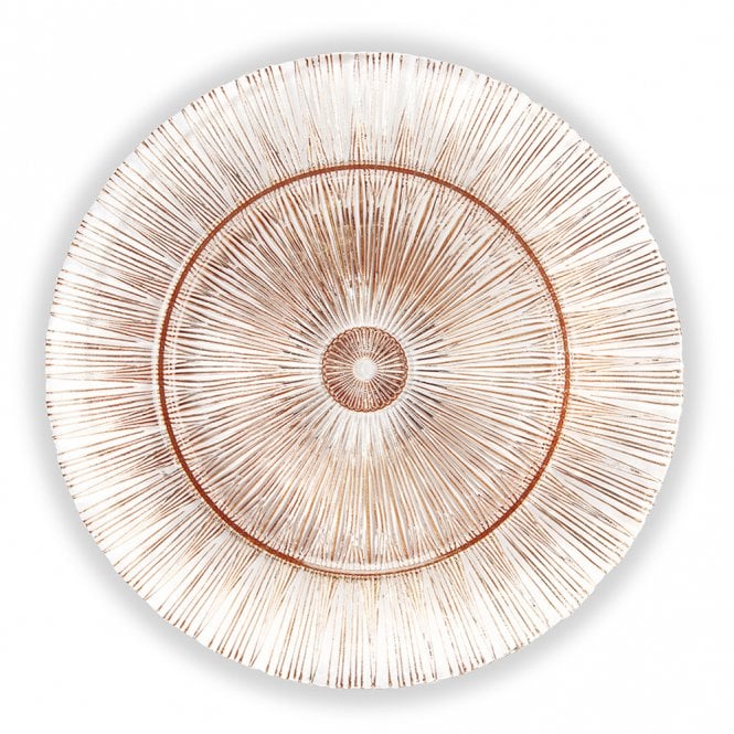 Glass Charger Plate Sunburst Rose Gold GP-0288