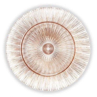 Glass Charger Plate Sunburst Rose Gold GP-0288