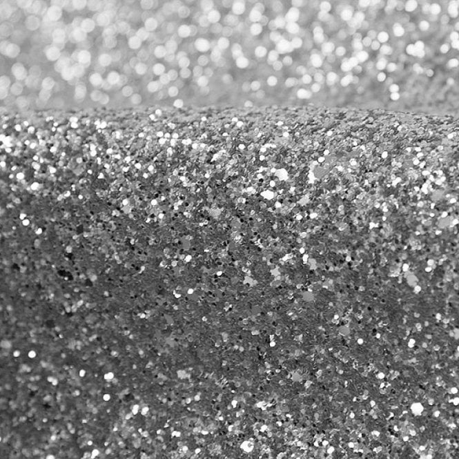 Glitter Fabric Silver 1.38m Wide