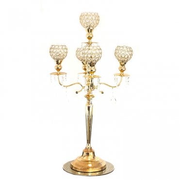 Goblet Candelabra 5 Arm Gold