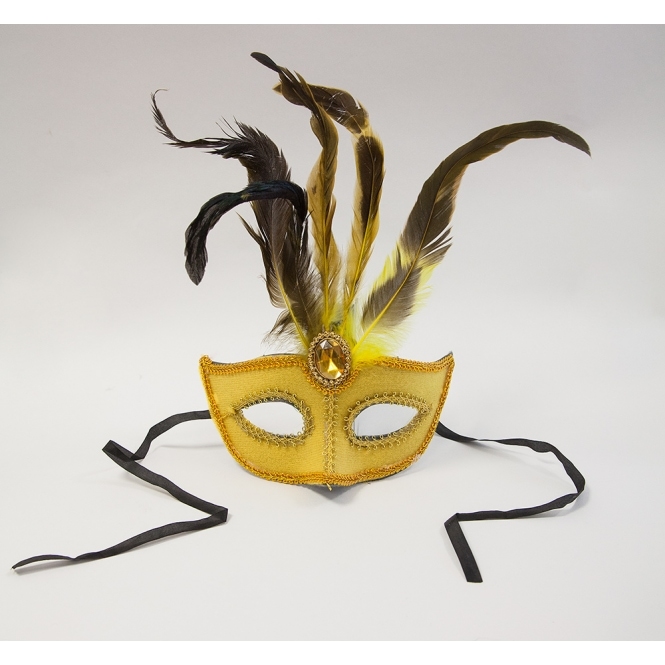 Gold Embroidery Gem Masquerade Ball Mask Various Colours Available