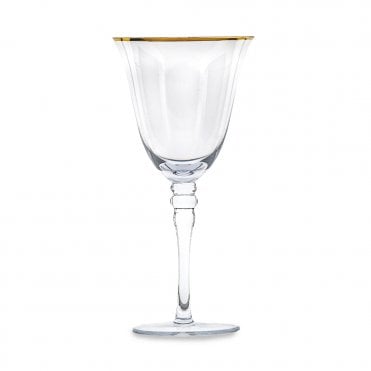 Gold Rimmed Red Wine Glass 10022