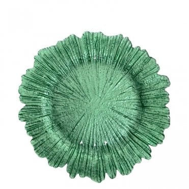 Green Reef Glass Charger Plate