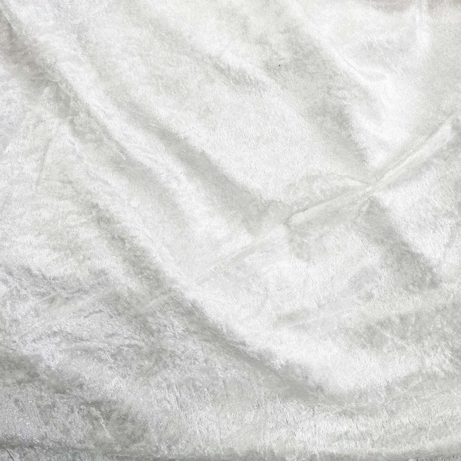 Ivory Crushed Velvet Fabric 150cm