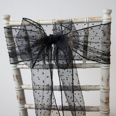Kimmy Dot Organza Sash Black