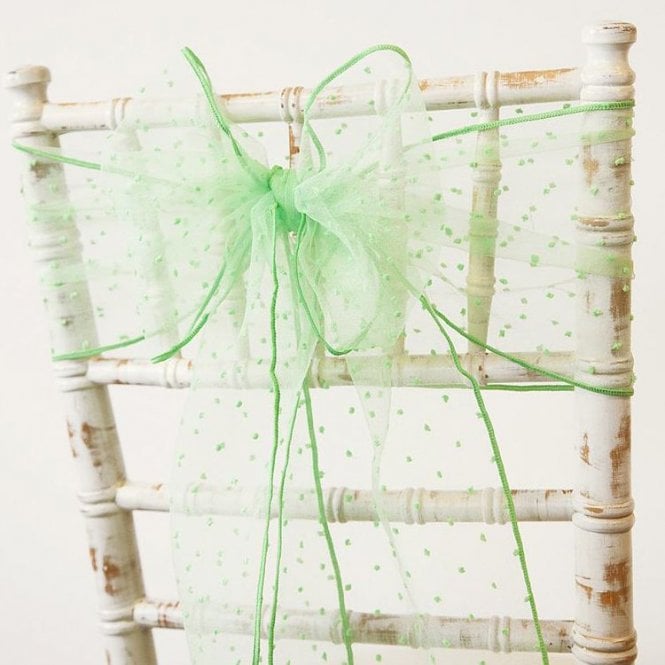 Kimmy Dot Organza Sash Mint - Pack of 100