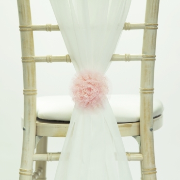 Lace Net Flower Clip Pink