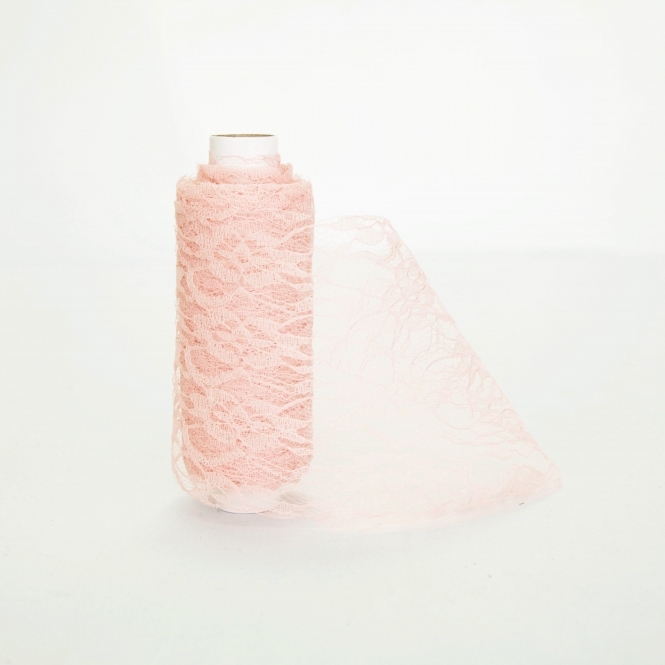 Lace Netting On A Roll Vintage Pink 15cmx10m