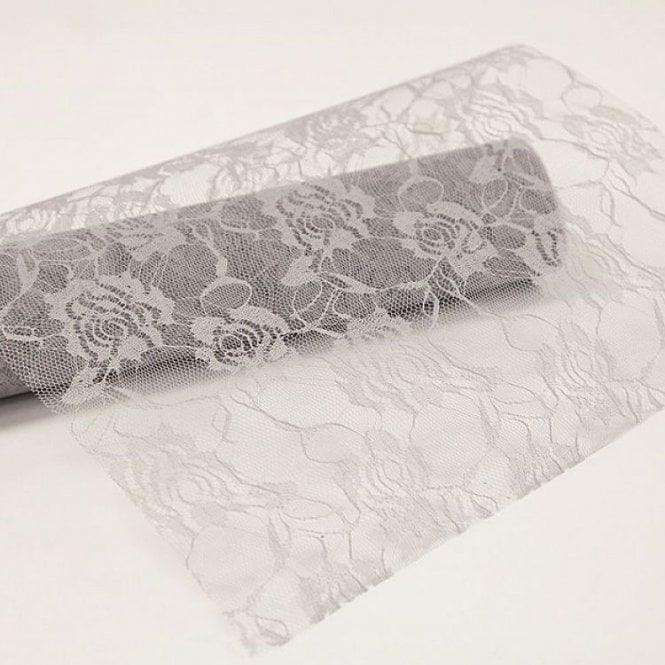 Lace Roll Silver 30cm x 9.1m
