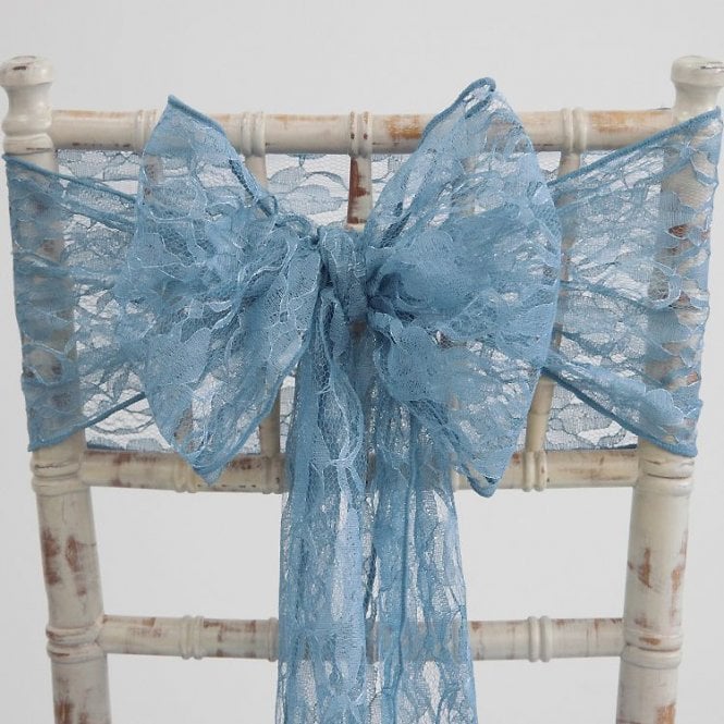 Lace Sash Dusty Blue