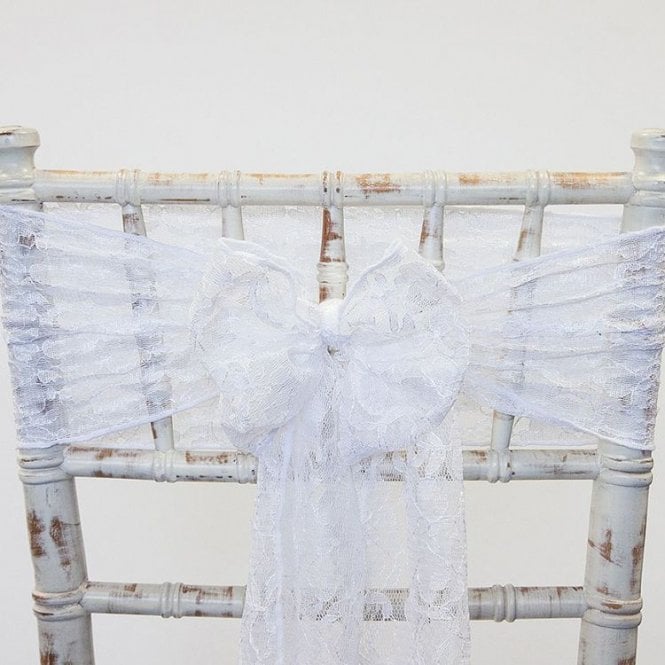 Lace Sash White