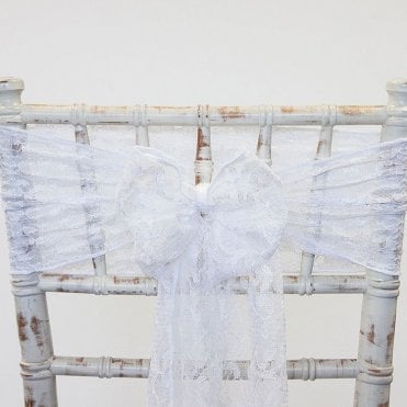 Lace Sash White