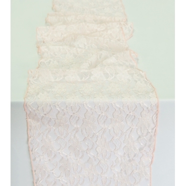 Lace Table Runner Blush Pink