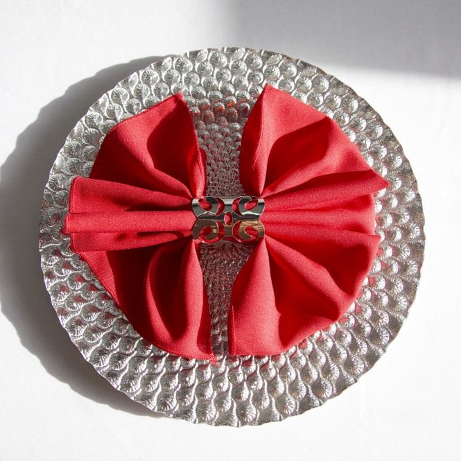 Metal Napkin Rings With Cut Out Design Silver