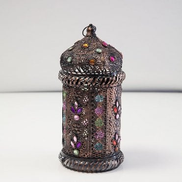 Moroccan Lantern With Colored Gems Xyf116