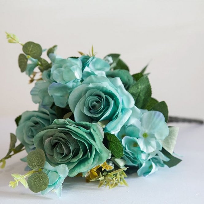 No.1 Vintage Bouquet Rose Flower Teal