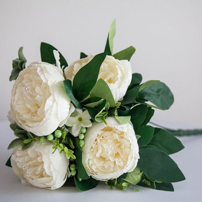 No.3 Vintage Flower Bouquet Peony Ivory