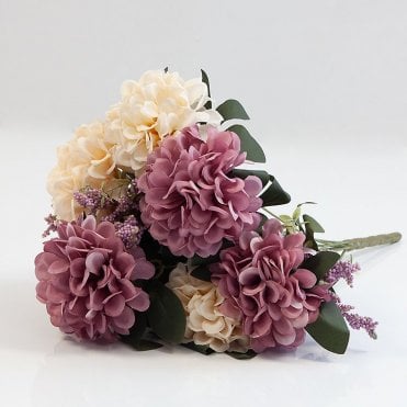 No 8 Chrysanthmum Bunch Light Cream/Mauve