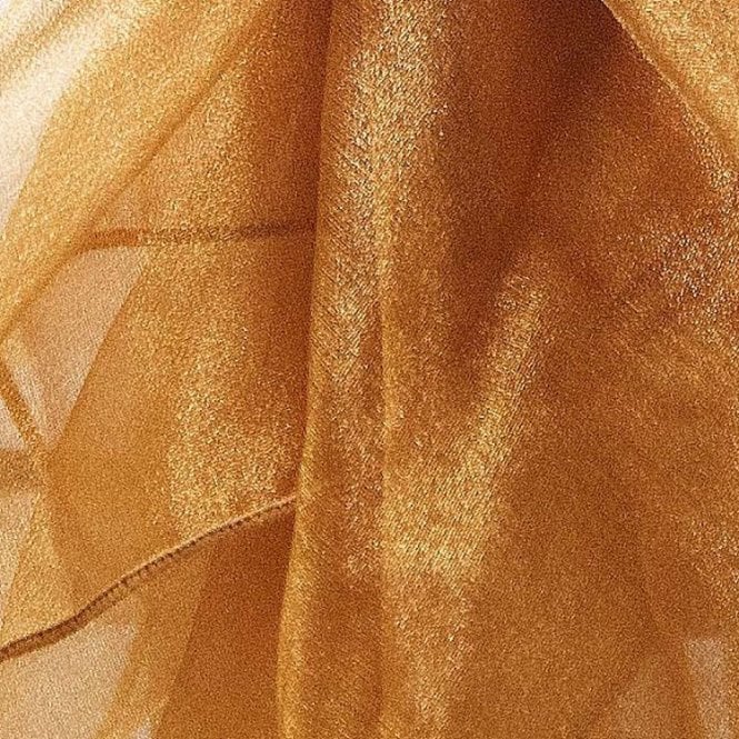 Organza Fabric Black/Orange