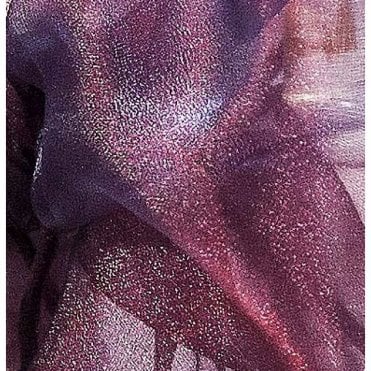 Organza Fabric Blue/Burgundy