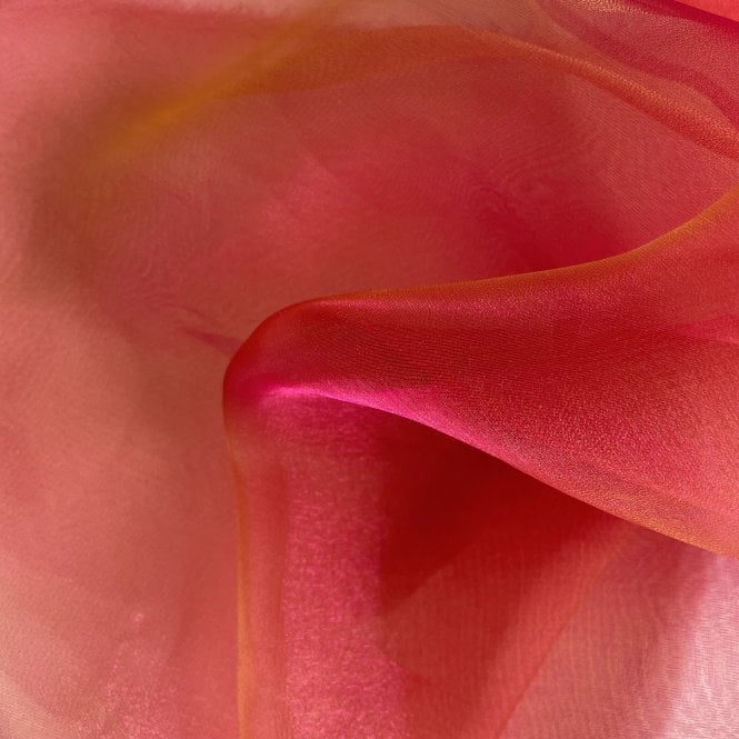 Organza Fabric Burgundy/Gold