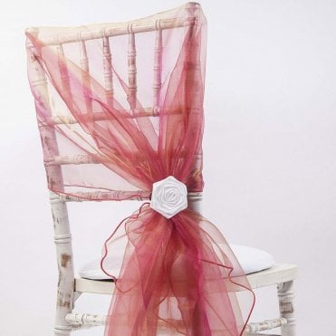 Organza Hood Burgundy/Gold