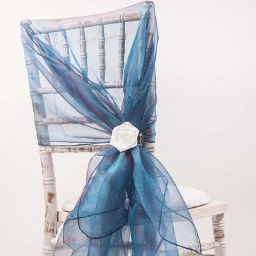 Organza Hood Teal/Garnet