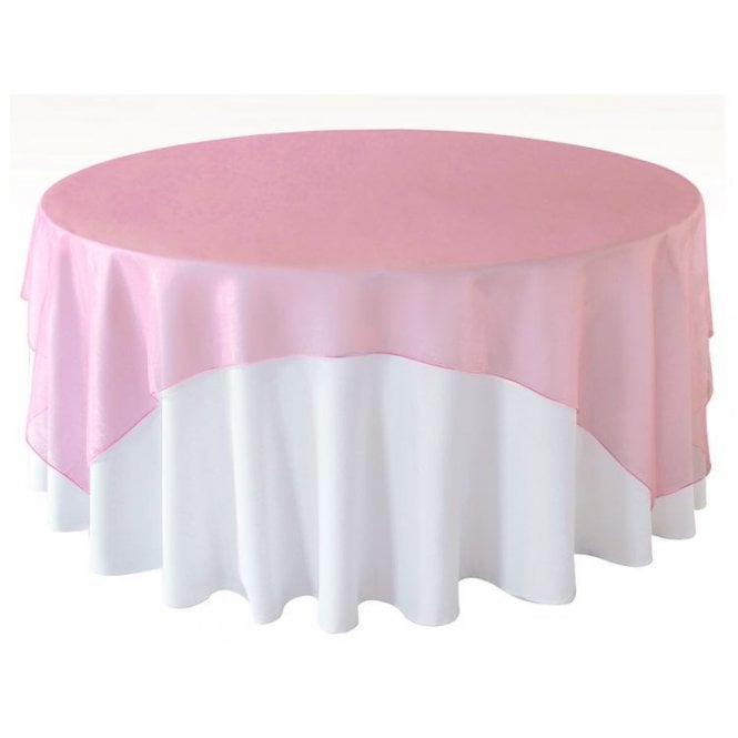 Organza Overlay 90x90 Peppermint Pink