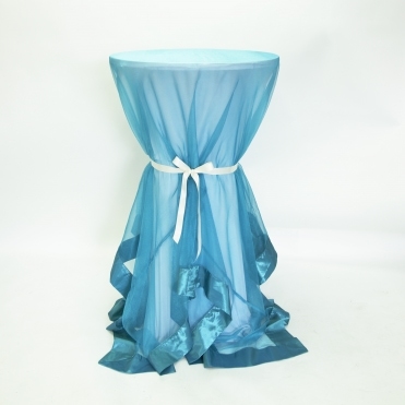 Organza Overlay With Taffeta Border Teal
