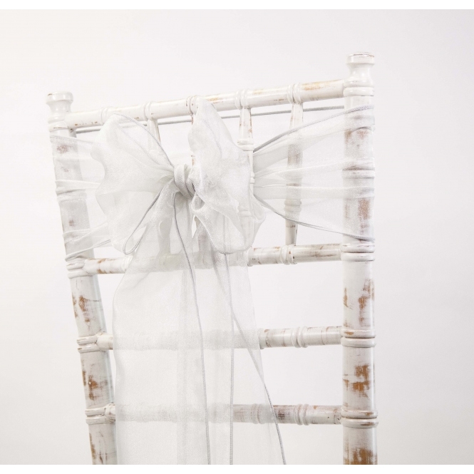 Organza Sash Light Silver 30 x 250