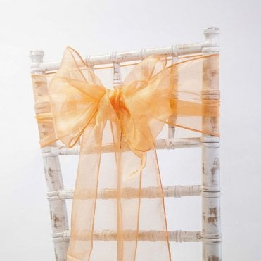 CHAIRCOVER DEPOT Organza Sash Pumpkin 20 x 275 - Pack of 100