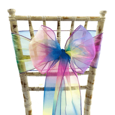 Organza Sash Rainbow 20 X 275