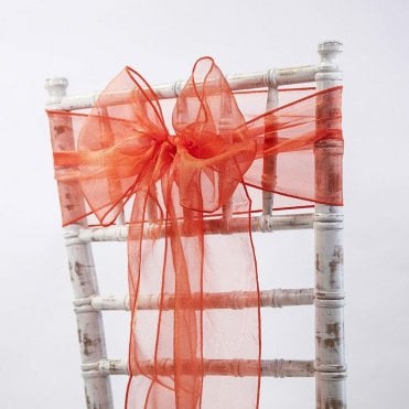CHAIRCOVER DEPOT Organza Sash Tigerlily 20 x 275 - Pack of 100