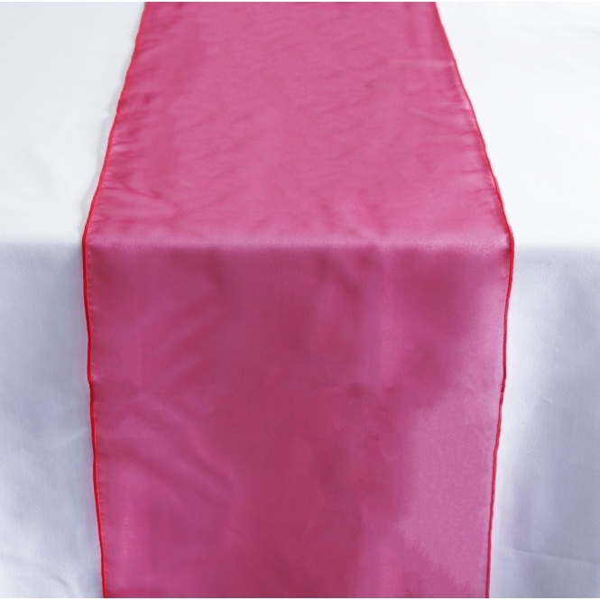 Organza Table Runner Hot Pink