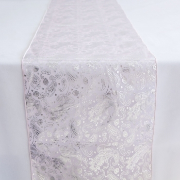 CHAIRCOVER DEPOT Organza Table Runner Lilac/Silver Metallic
