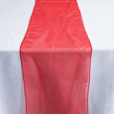 Organza Table Runner Red
