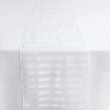 Organza Vertical Striped Table Runner White