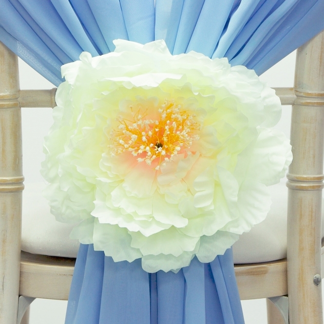 Pack of 6 Large Flower Clips Ivory