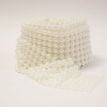 Pearl Mesh Roll Ivory 8 Line Floral