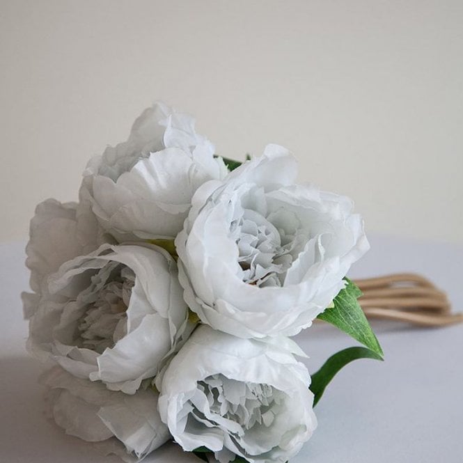 Peony Bunch 6 Head - Grey/White