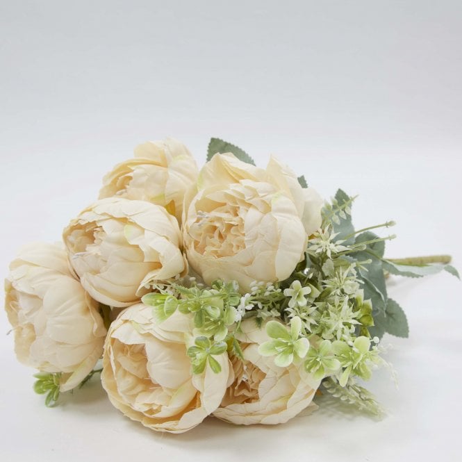 Peony Pongee Grass Bunch 7 Head Champagne