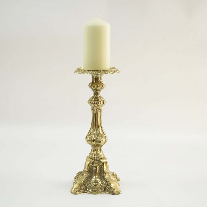 Pillar Candle Holder Antique Gold G7500