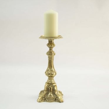 Pillar Candle Holder Antique Gold G7500