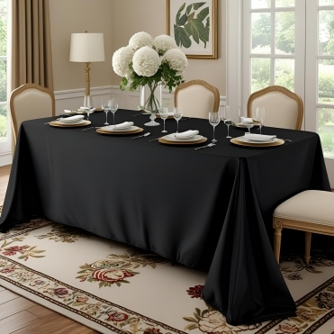 Polyester Tablecloth 90 x 144 Black