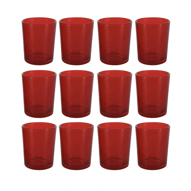 Red Tealight Holders - 12 Pack
