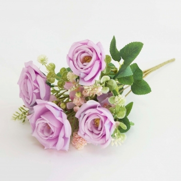 Rose Bush Lilac Small 7 Stem