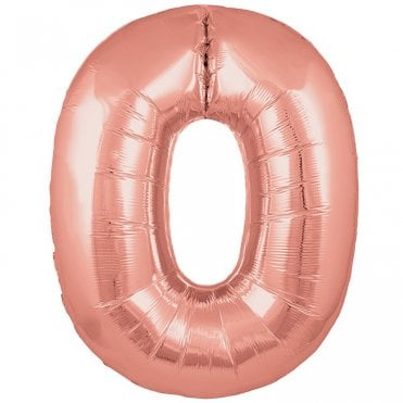 Rose Gold Balloon Number 0