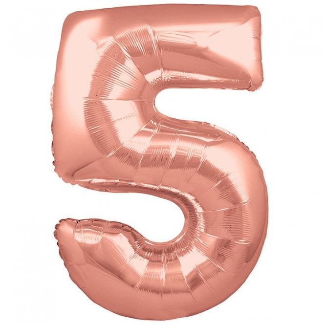 Rose Gold Balloon Number 5