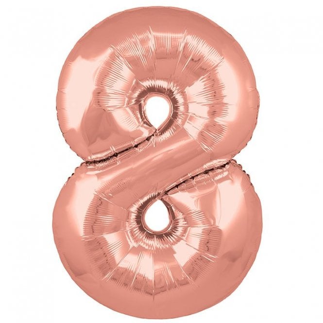 Rose Gold Balloon Number 8